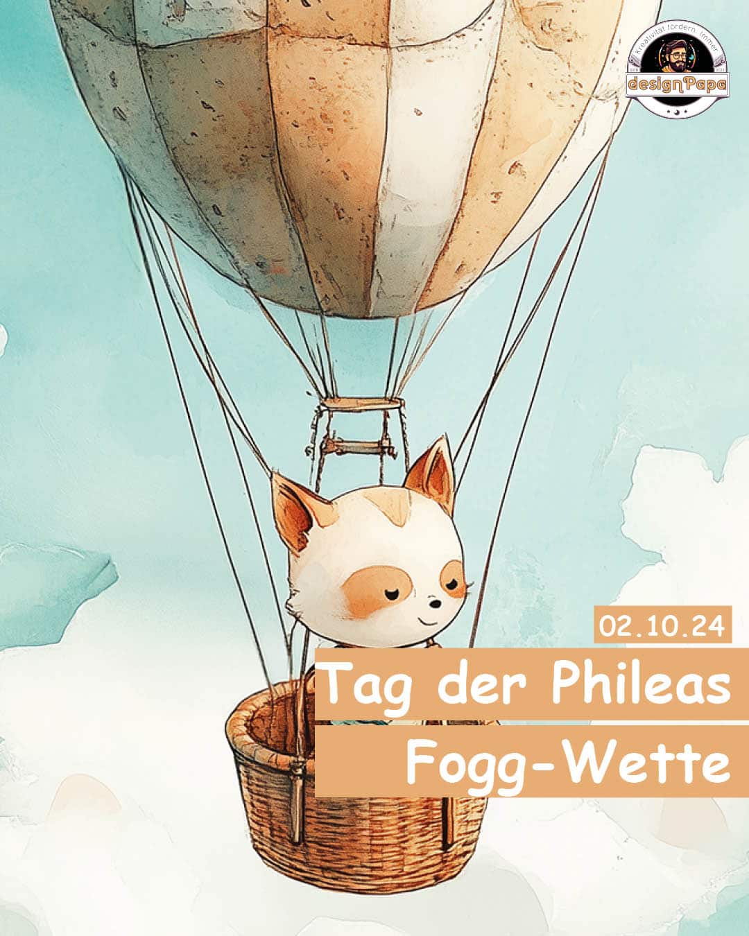 Heißluftballon mit Tieren zum Ausmalen und Basteln.