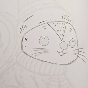 Ausmalbuch Eichhörnchen nachzeichnen.