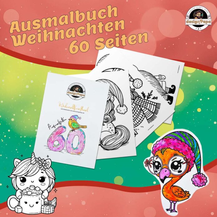 Ausmalbuch Weihnachten zum Ausdrucken.