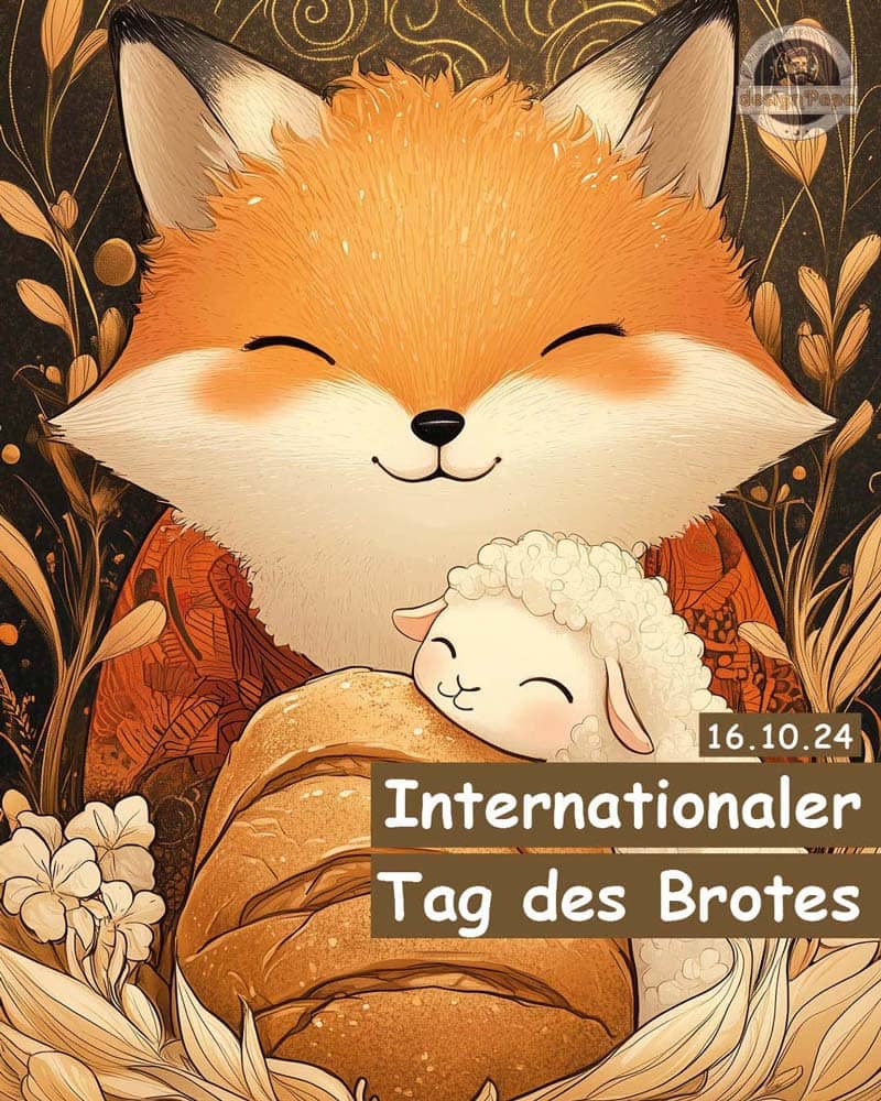 Tag des Brotes Ausmalseite mit Hund und Katze