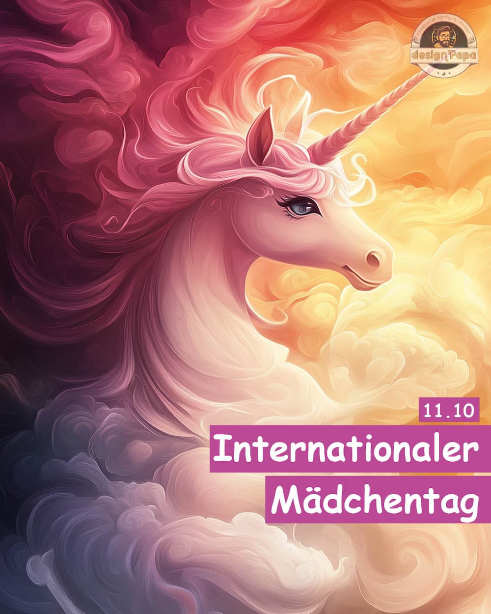 Internationaler Mädchen Tag - ein Einhorn zum Ausmalen vom designPapa
