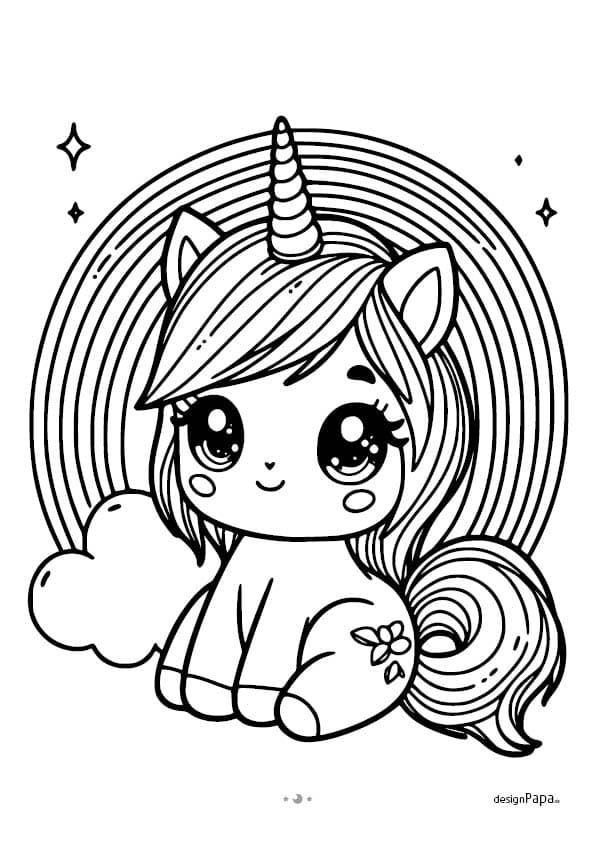 Internationaler Mädchen Tag - ein Einhorn zum Ausmalen vom designPapa