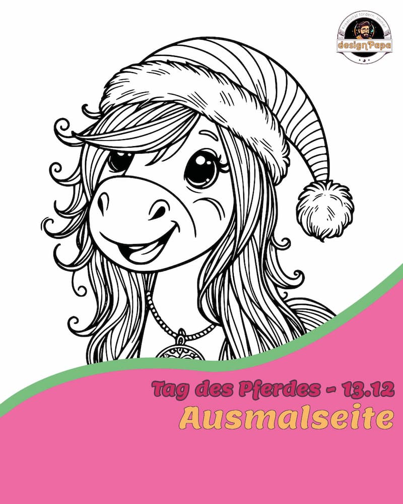 Ausmalbild eines Pferdes zum Ausdrucken